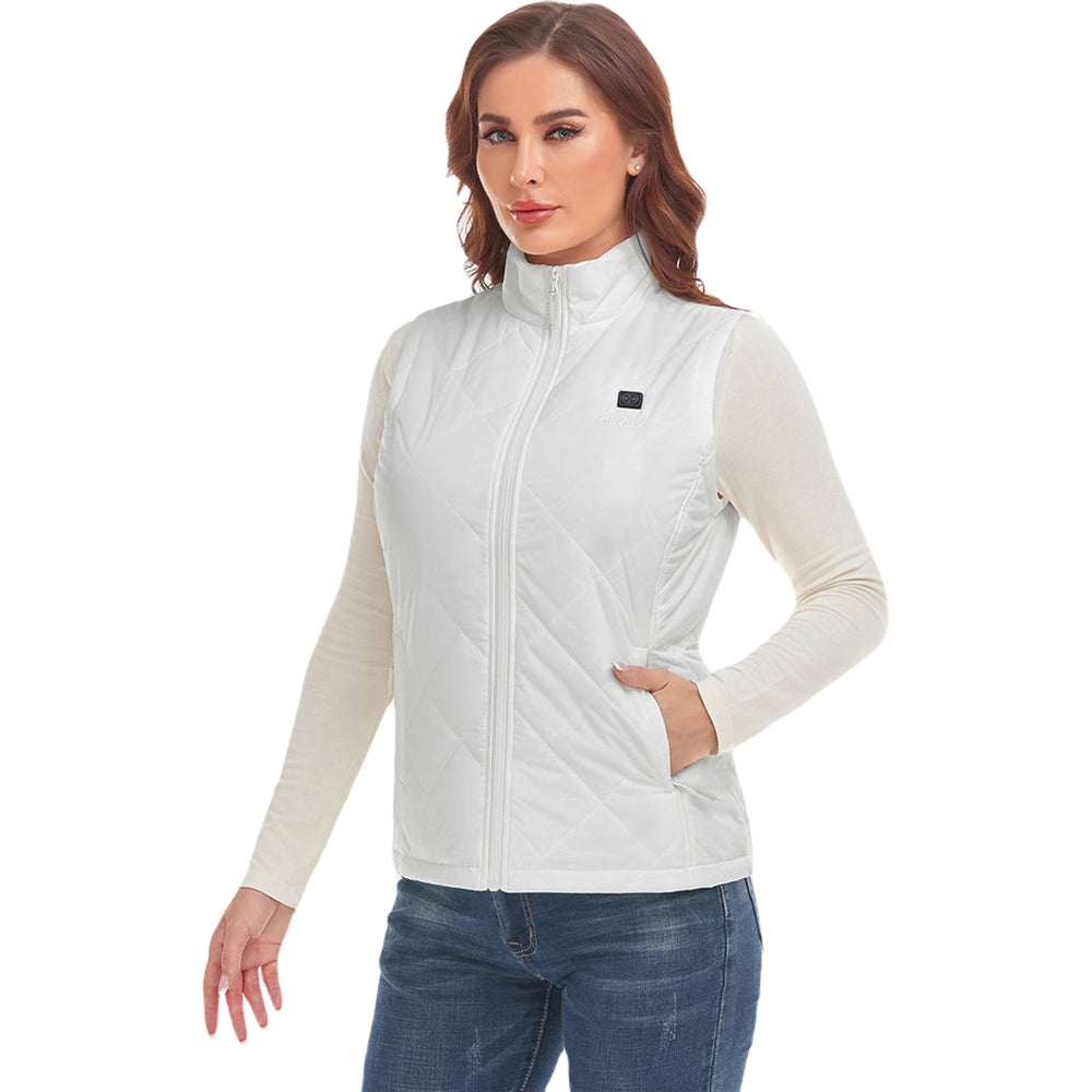 Ororo Women's Milk White Heated Quilted Vest