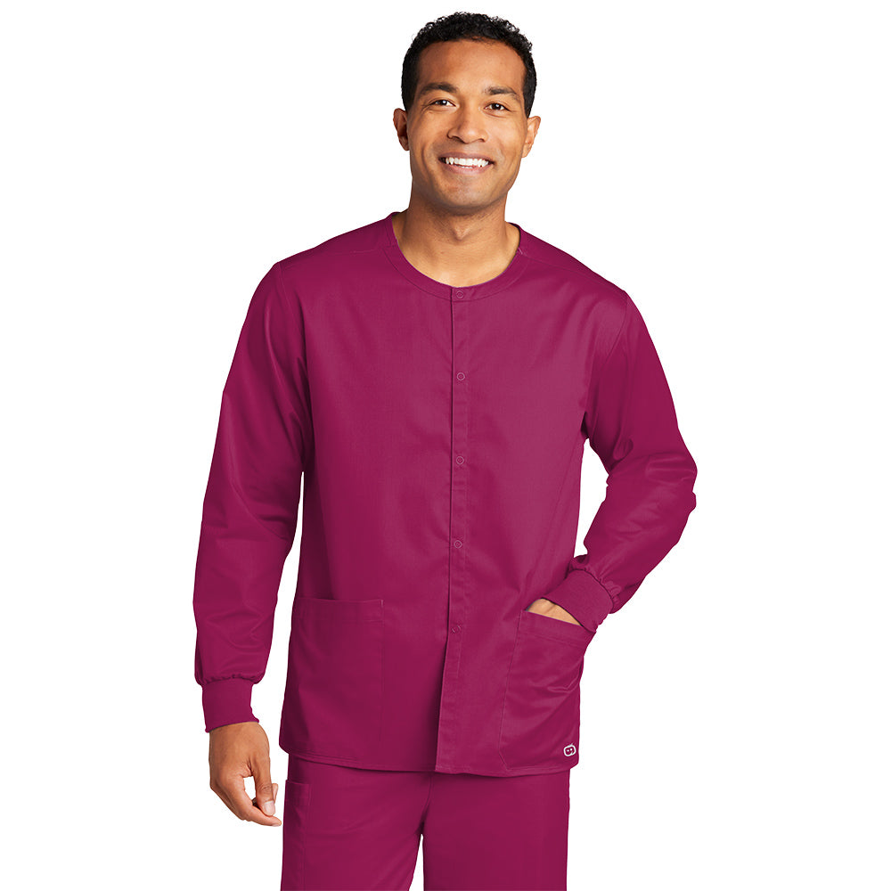 WonderWink Unisex Wine WorkFlex Snap-Front Scrub Jacket