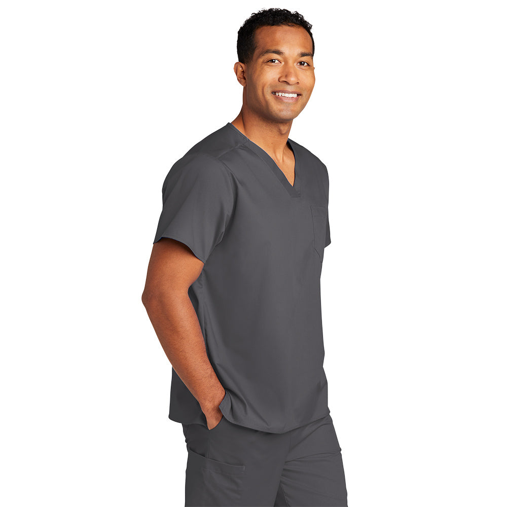 WonderWink Unisex Pewter WorkFlex Chest Pocket V-Neck Top