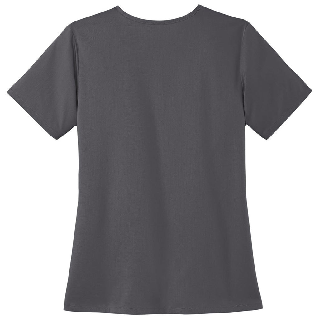 WonderWink Women's Pewter Premiere Flex V-Neck Top