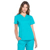 Cherokee Women's Teal Blue Workwear Professionals V-Neck Top