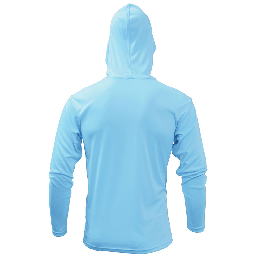 BAW Men's Sky Blue Xtreme-Tek Long Sleeve Hood