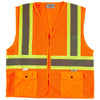 Xtreme Visibility Unisex Orange DOT Class 2 Contrast Stripe Zip Vest