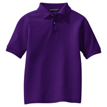 Port Authority Youth Purple Silk Touch Polo