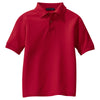 Port Authority Youth Red Silk Touch Polo