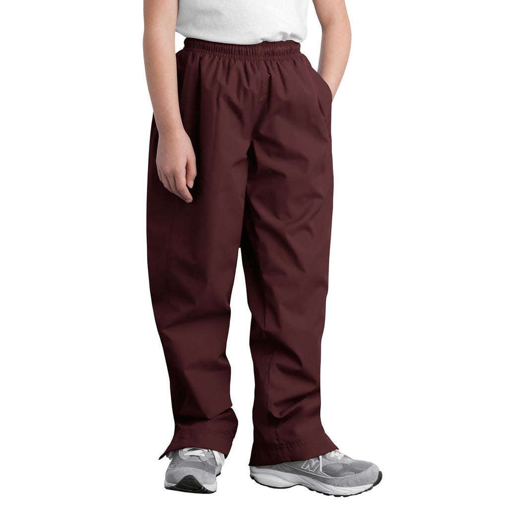 Sport-Tek Youth Maroon Wind Pant