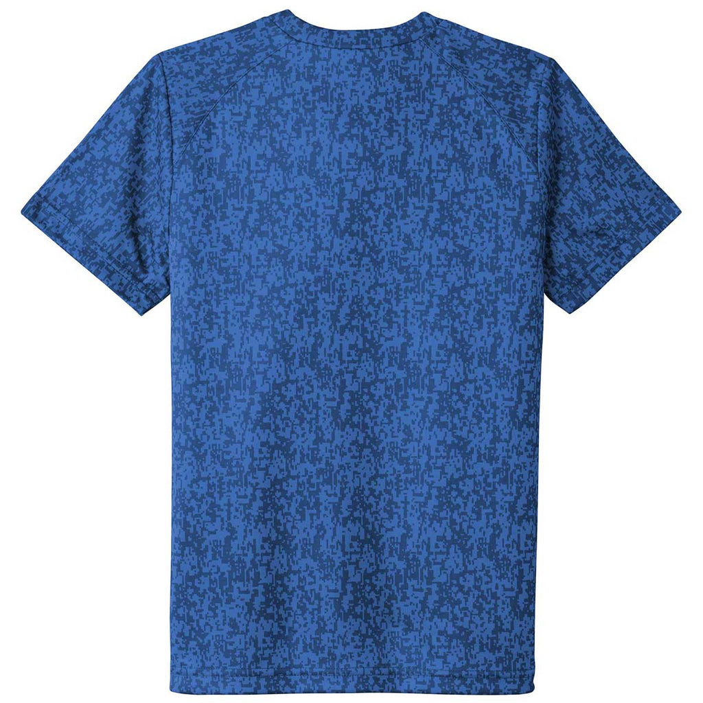 Sport-Tek Youth True Royal PosiCharge Digi Camo Short Sleeve Tee