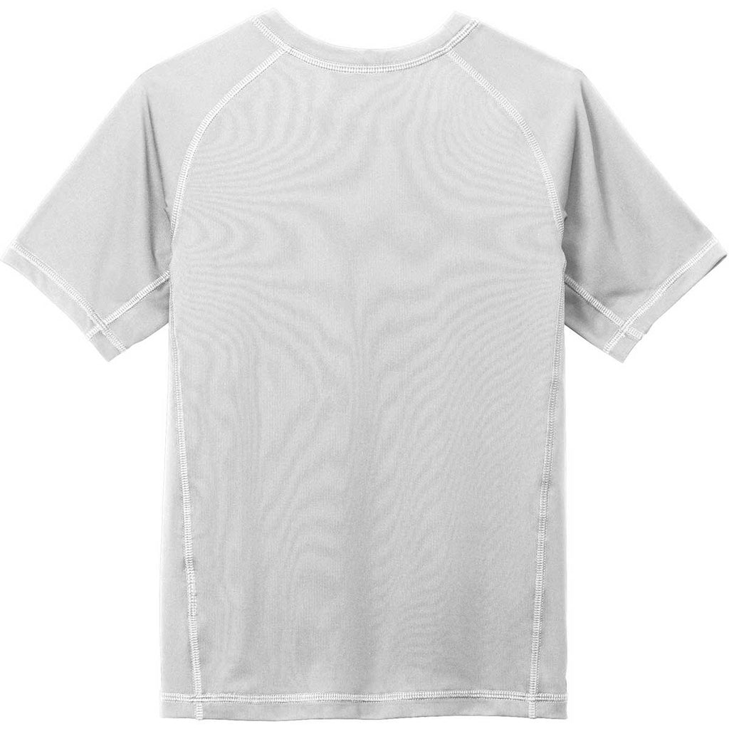 Sport-Tek Youth White Short Sleeve Rashguard Tee