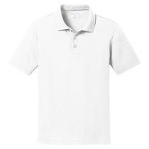 Sport-Tek Youth White PosiCharge RacerMesh Polo