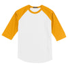 Sport-Tek Youth White/Gold Colorblock Raglan Jersey