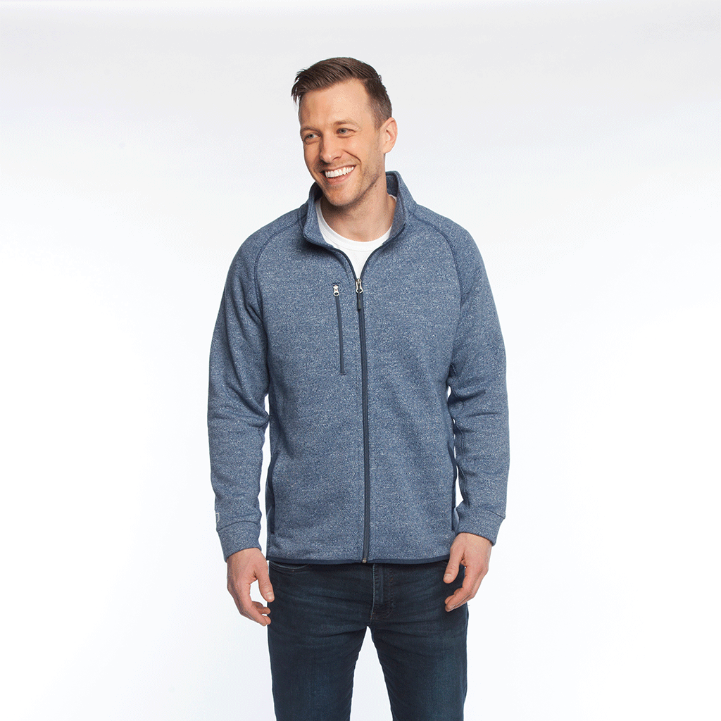 Zusa Men's True Navy Heather Midtown Fleece Full Zip