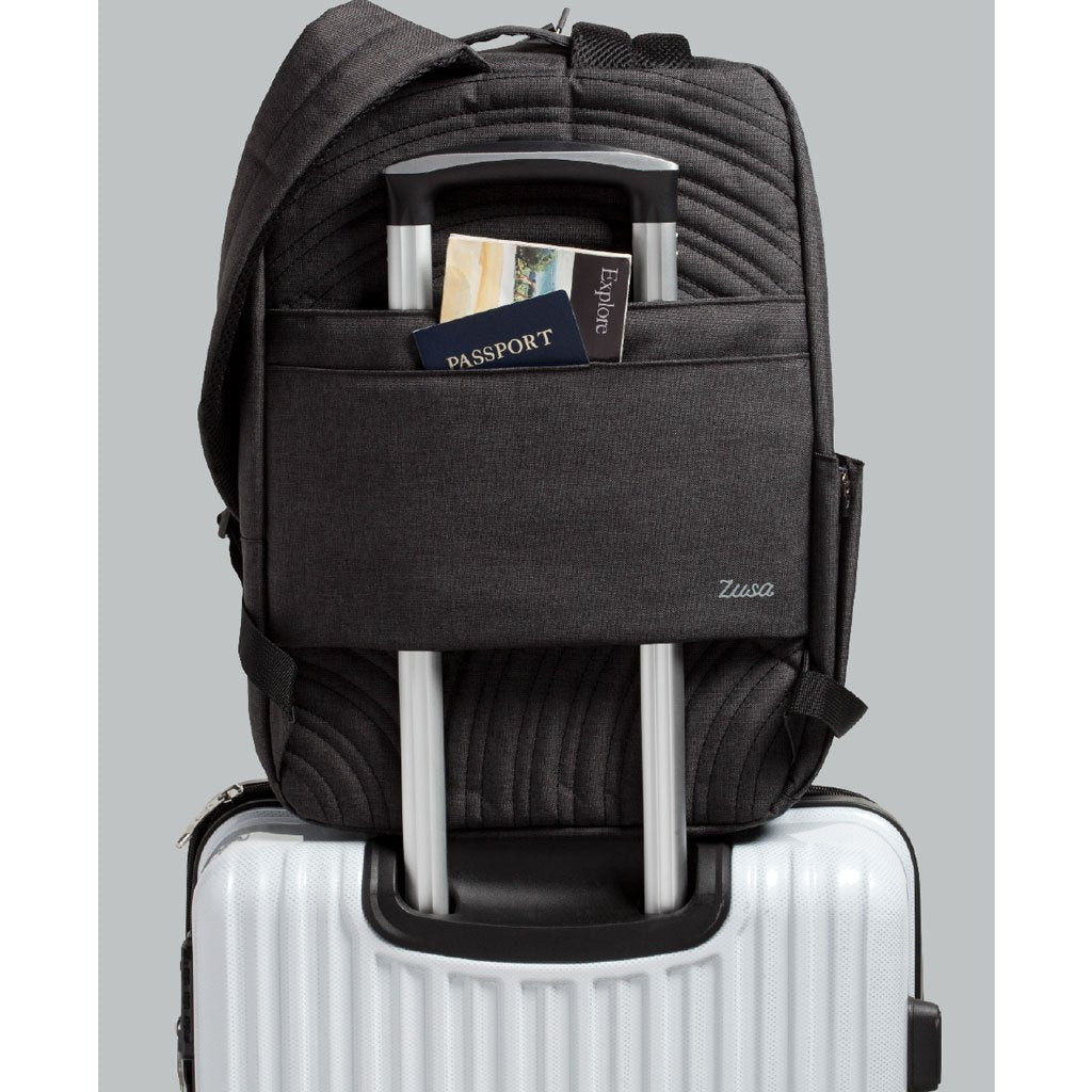 MerchPerks Zusa Black Heather Structured Transit Pack