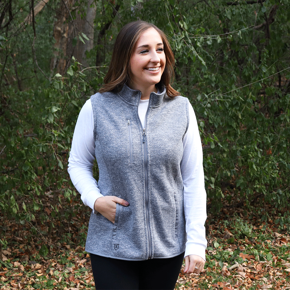 Zusa Women's Light Grey Heather Midtown Fleece Vest