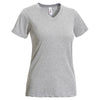 Expert Women's Heather Grey Short Sleeve Natural Feel Jersey V-Neck