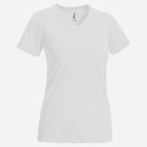 Expert Women's White Short Sleeve Natural Feel Jersey V-Neck
