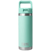 YETI Seafoam Rambler 18 oz Water Bottle W/ Color Matching Straw Cap