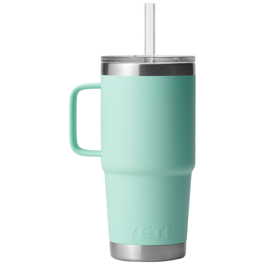 YETI Seafoam Rambler 25 oz Mug W/Straw Lid